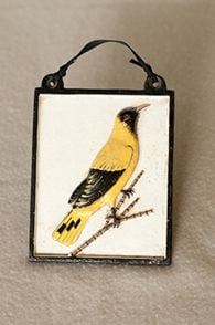 Painted Metal Oriole Wall Plaque