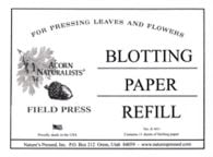 Acorn Naturalists Pocket Plant Press Additional Blotter Pack (15 Sheets)