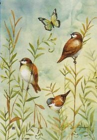 Sparrows Small Garden Flag