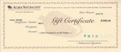 $1000 Gift Certificate (Scanned/Emailed Copy)