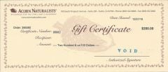 $200 Gift Certificate (Scanned/Emailed Copy)