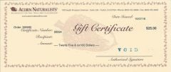 $25 Gift Certificate (Scanned/Emailed Copy)