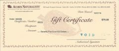 $75 Gift Certificate (Scanned/Emailed Copy)