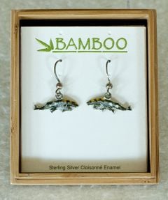 Gray Whale And Calf Earrings (Bamboo Jewelry).