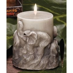 Sculpted African Elephant Candle