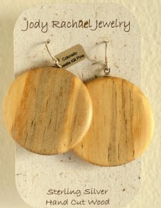 Pine Beetle Round Wood Earrings (Jody Rachael Jewelry)