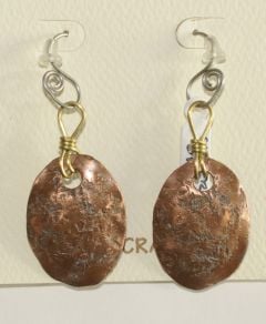 Copper Oval Earrings