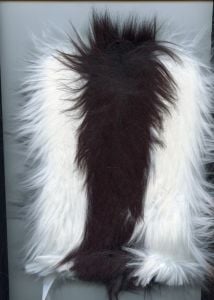 Skunk (Striped) Kind Fur® (Swatch) - White/Black/White Stripes