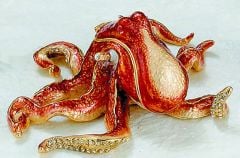 Octopus Bejeweled Enamel Trinket Box