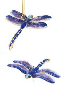 Blue Dragonfly Enamel Ornament