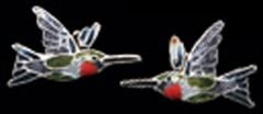 Ruby-Throated Hummingbird Earrings (Post)