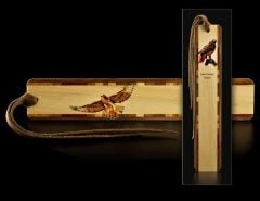 Red-Tailed Hawk Wood Bookmark. 