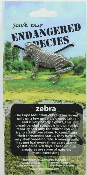 Zebra Pendant Necklace