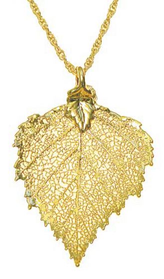 Birch Leaf Gold Necklace