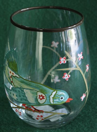 Painted Bird Stemless Glass