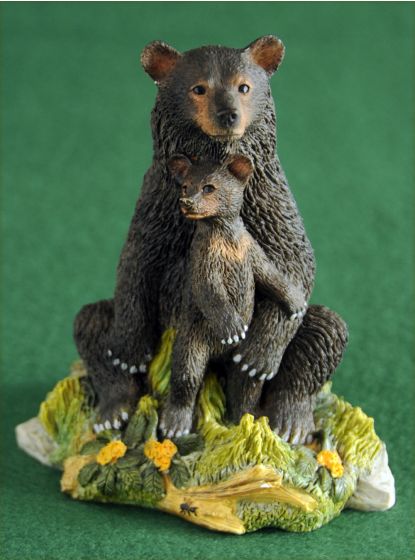 Black Bear & Cub Sculpture