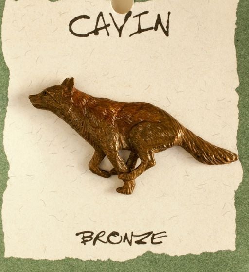 Running Wolf Bronze Pendant (Wildlife In Bronze)