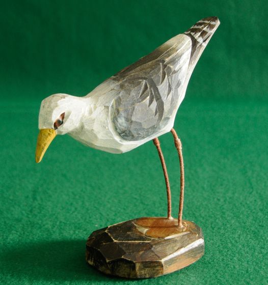 Seagull Carved Wood Statuette