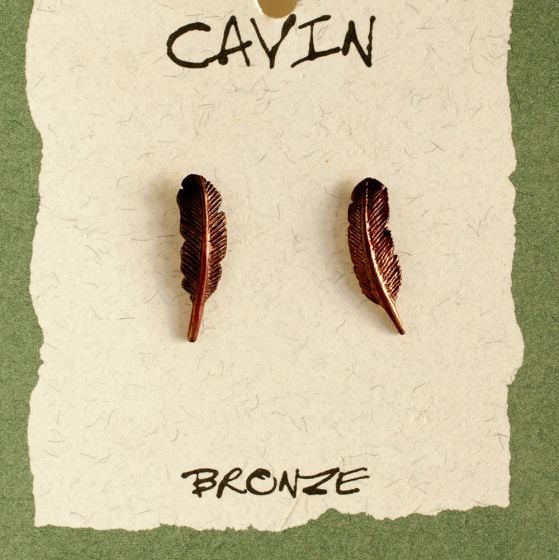 Feather Bronze Earrings (Wildlife In Bronze). 
