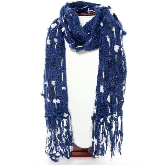 Thai Accented Scarf (Blue And White).