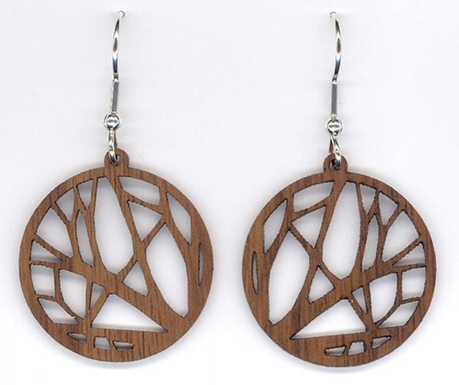 Branches Small Walnut Wood Earrings