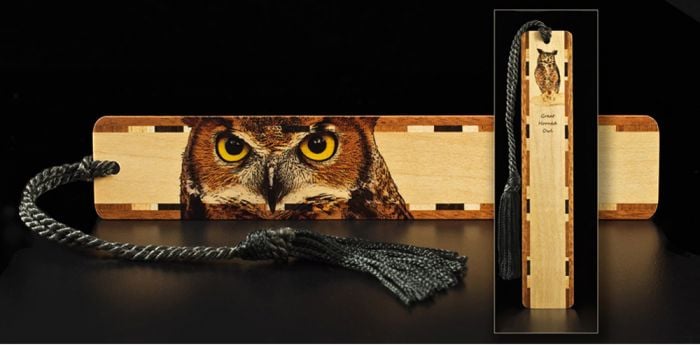 Great Horned Owl Wood Bookmark