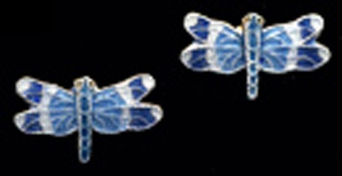 Blue-Banded Dragonfly Earrings (Post)