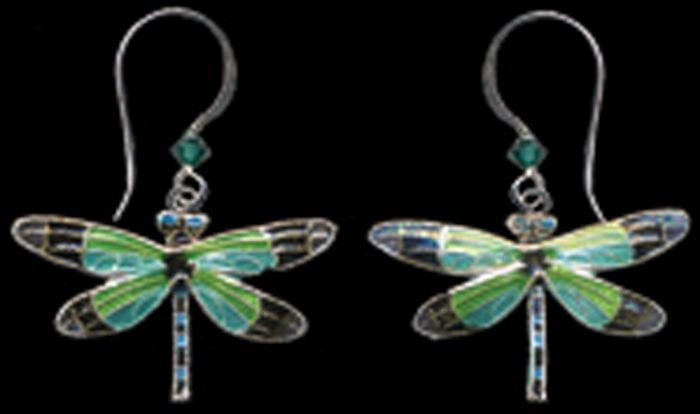 Radiant Gossamer Wing Dragonfly Earrings (Dangle)