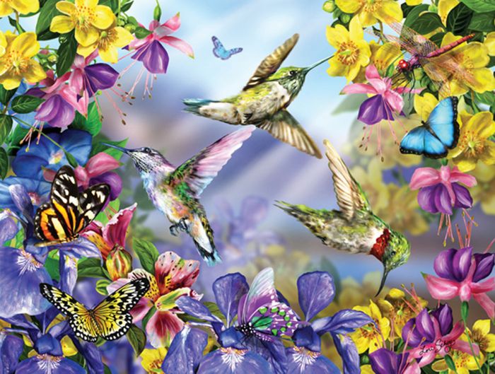 Hummingbirds & Butterflies (300 Piece Puzzle)