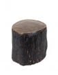 Wood Grain Resin and Metal Candle Stand