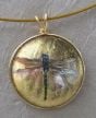 Dragonfly Glass Pendant Necklace
