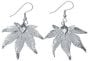 Japanese Maple Leaf Silver Earrings