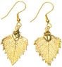 Birch Leaf Gold Earrings