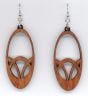 Ovals Mahogany Wood Earrings