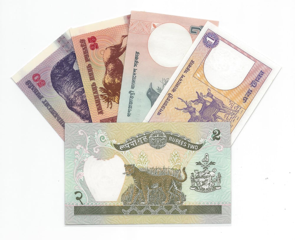 Bank Notes Bookmarks (Set of 5)