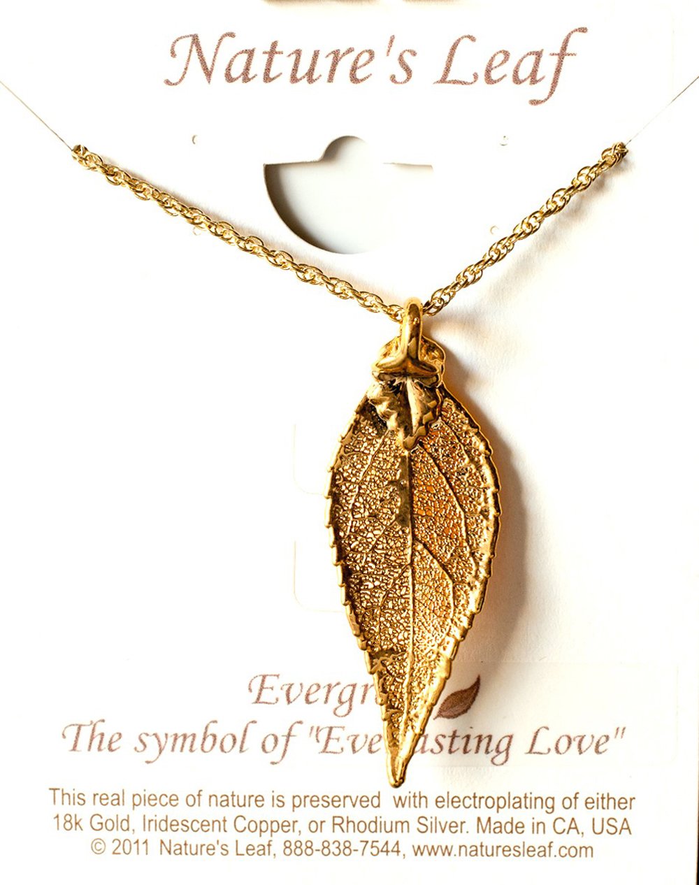Evergreen Leaf Gold Necklace (Nature's Leaf)