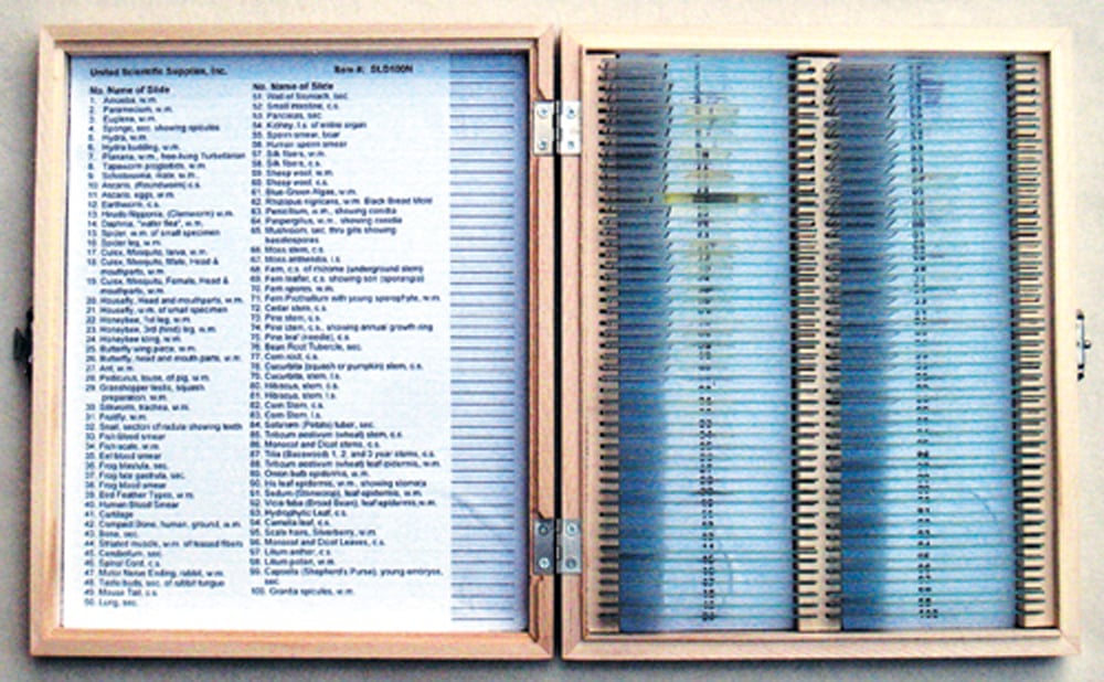 Prepared Microscope Slide Kit (boxed collection of 100 different, popular slides)