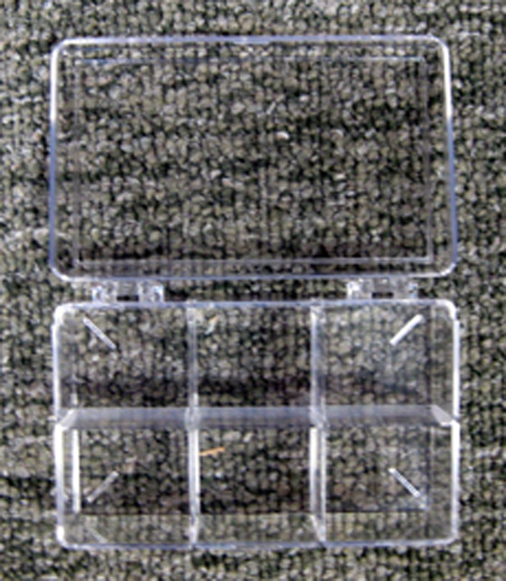 Clear Storage Box, Six-Chambered (3" x 4½" x 1¼")