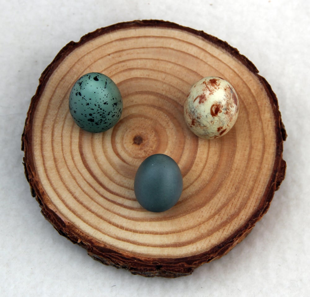 Natural Pine Egg Stand (3 Small Holes on One Round)