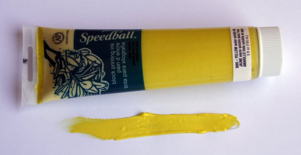 Medium Yellow Block Printing Ink (5 oz)