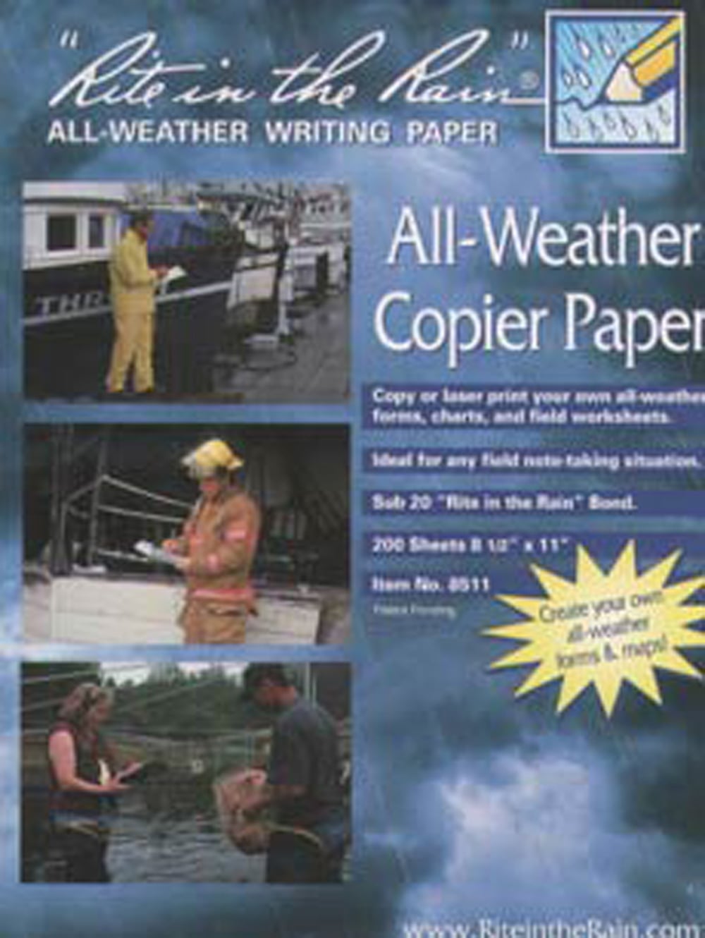 All-Weather Blank Notebook Paper, 8½" x 11" (Rite-In-The-Rain®) 