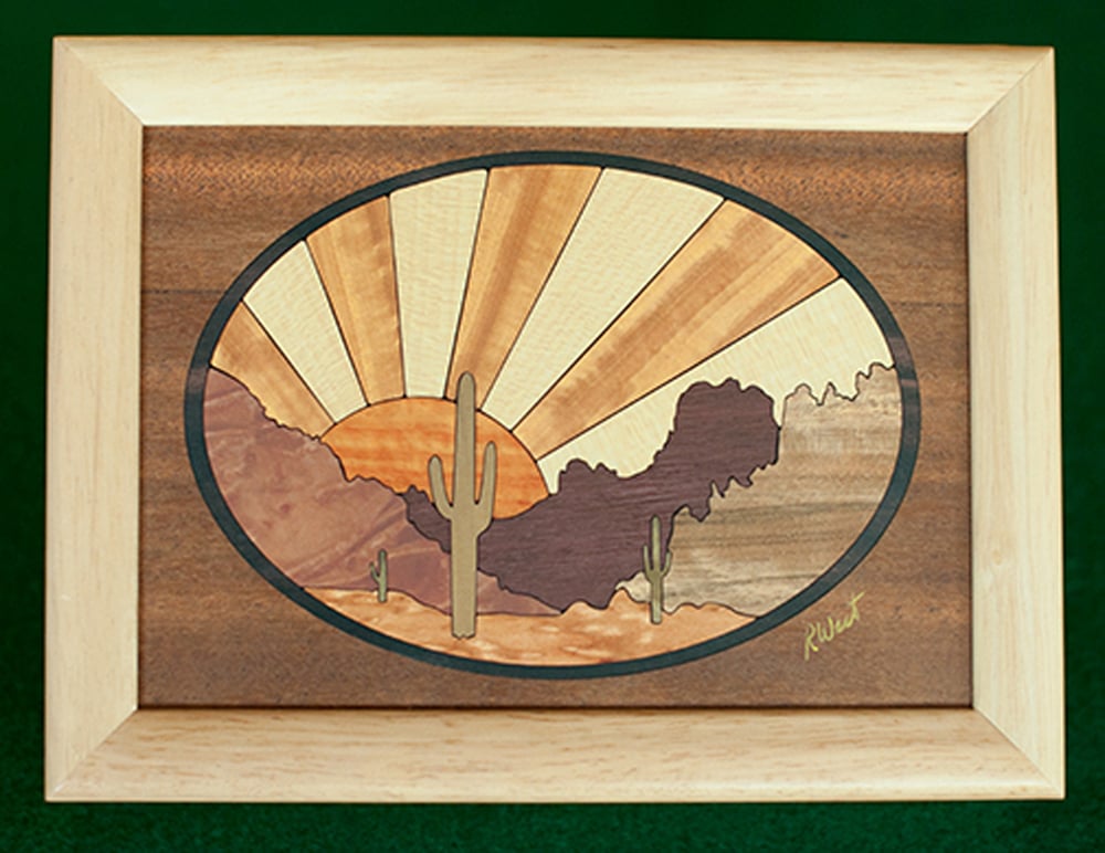 Desert Sun Wood Box (6" x 8")