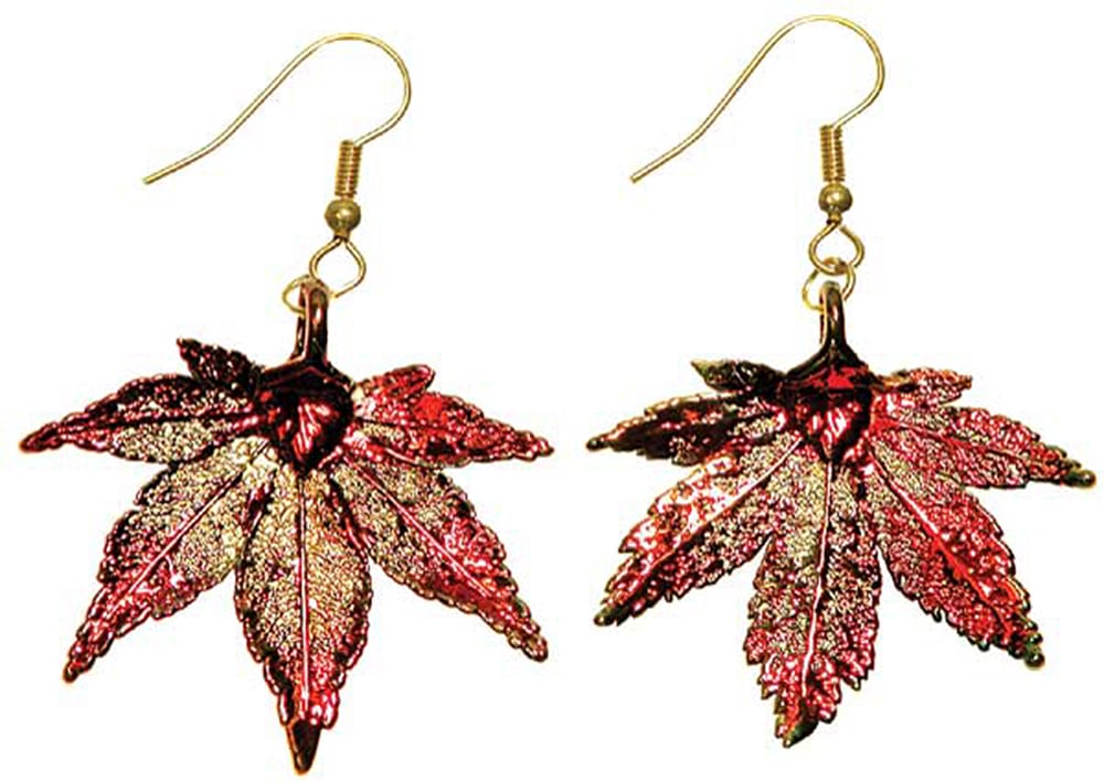Japanese Maple Leaf Copper Earrings