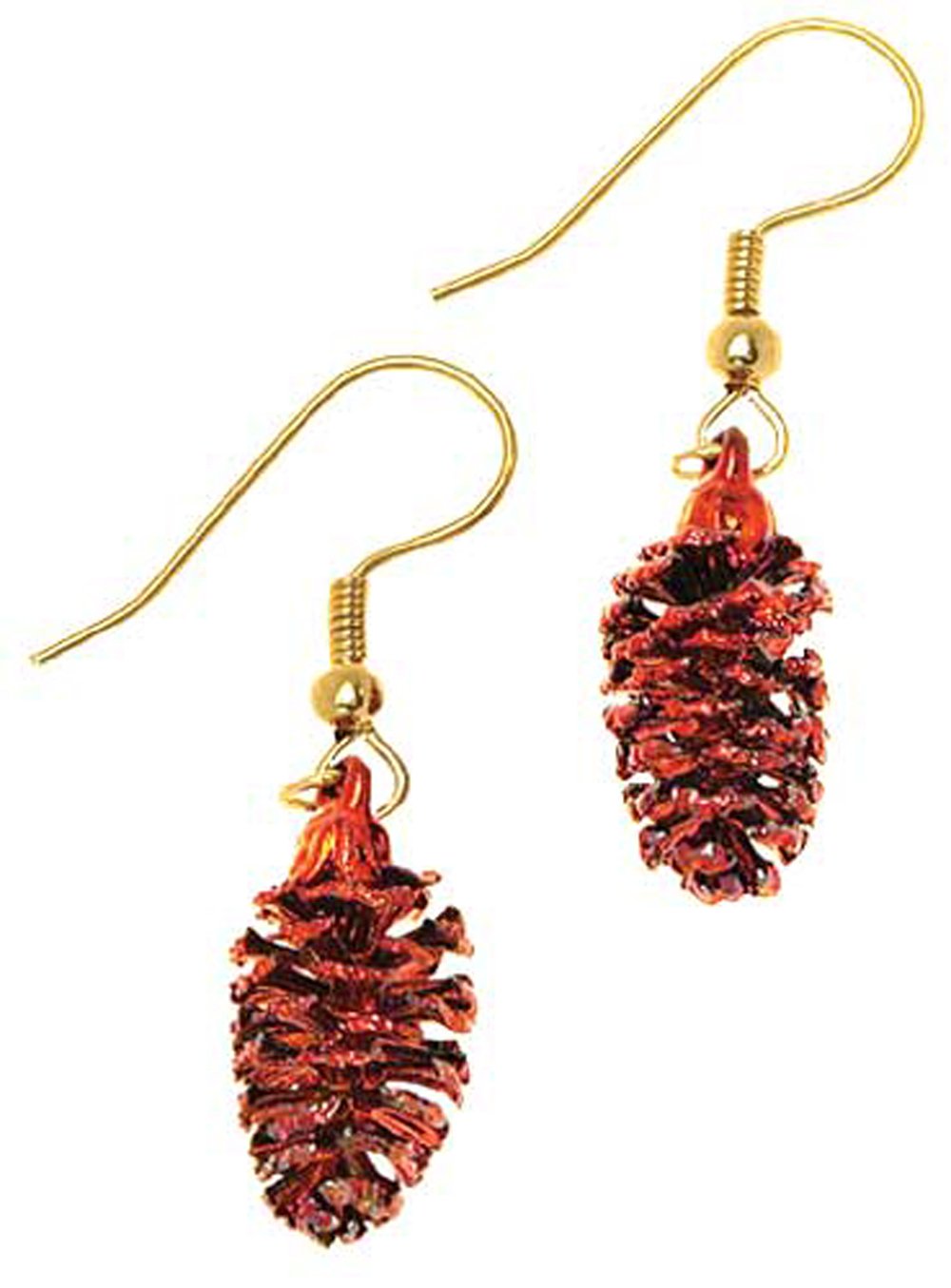 Pine Cone Copper Earrings