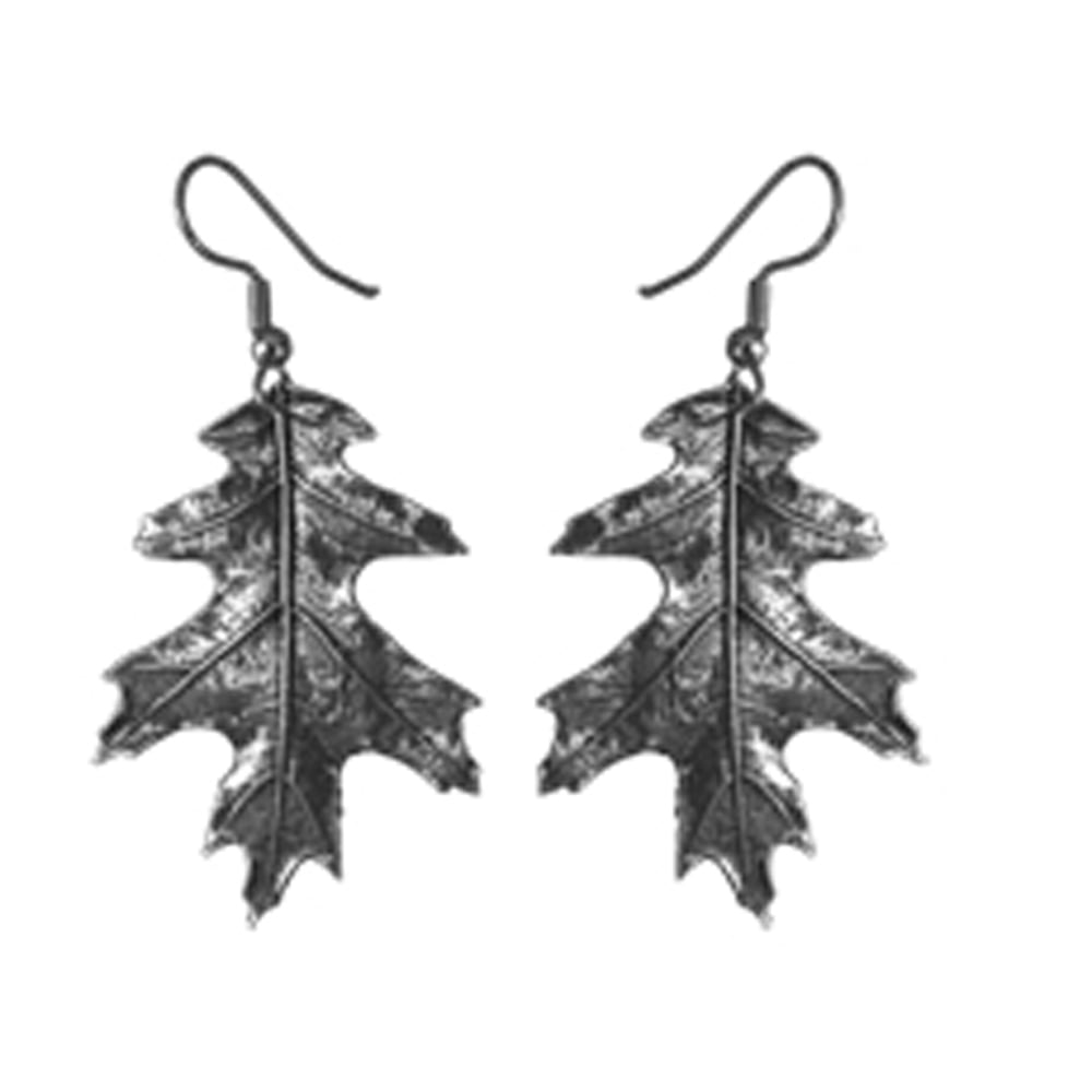 Pewter Oak Leaf Earrings