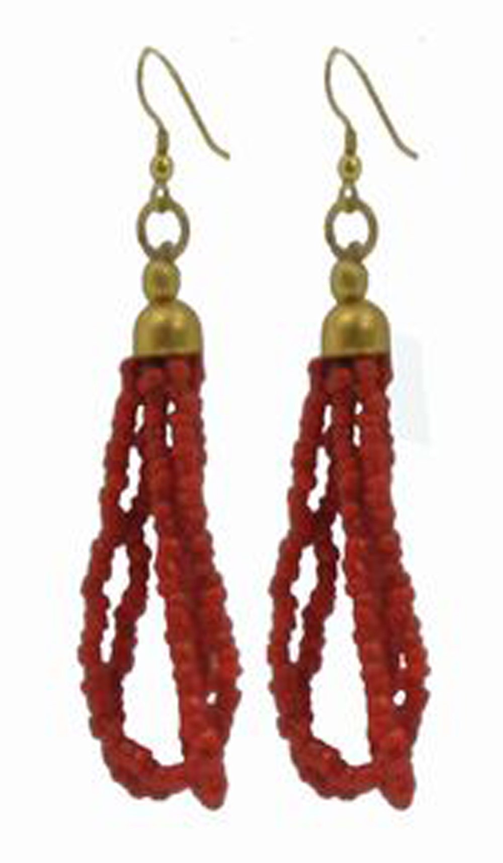 Tibetan Naga Tribal Earrings (Red)